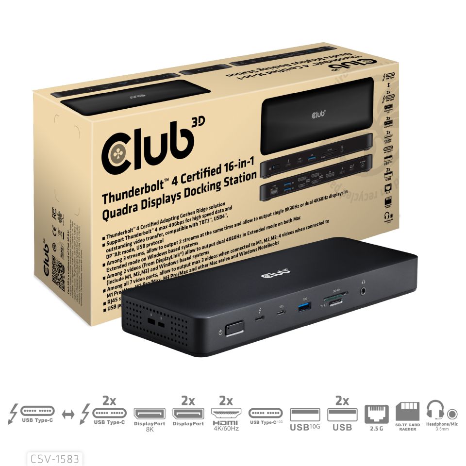 Club 3D Thunderbolt 4 Dockingstation 16-in-1 