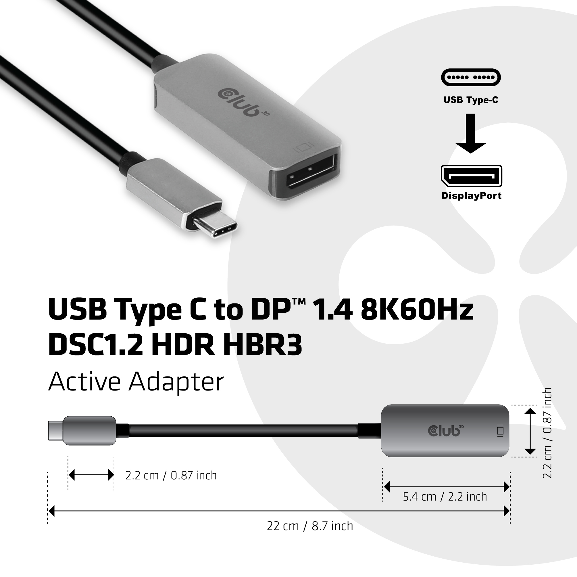 Club 3D USB-C auf DP 1.4