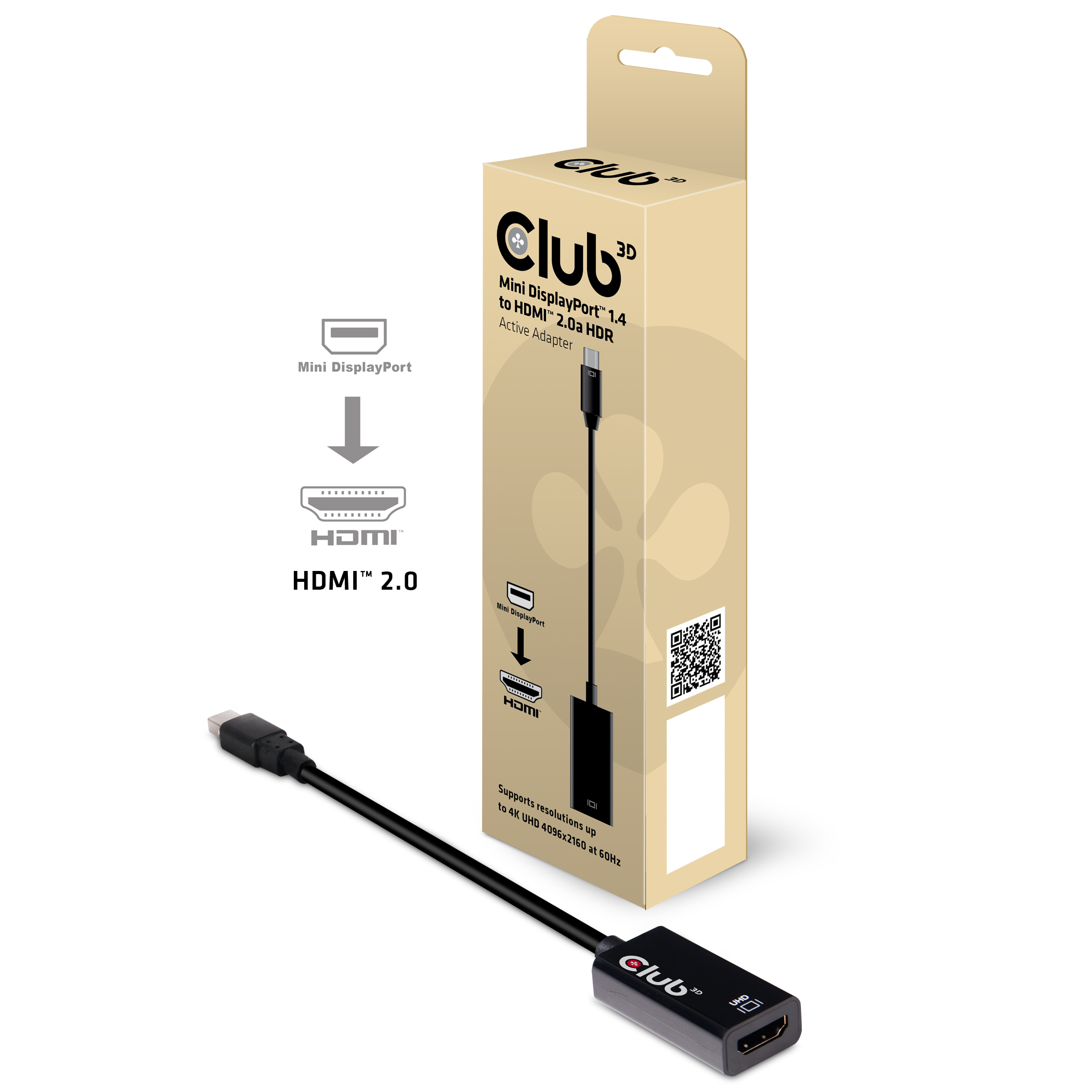 Club 3D MiniDisplayPort 1.4 auf HDMI Adapter