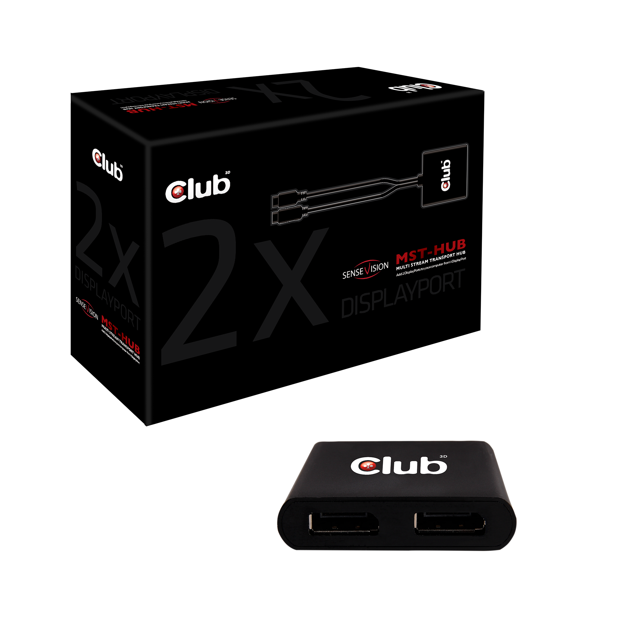 Club 3D Multi Stream Transport (MST) Hub DisplayPort 1.2