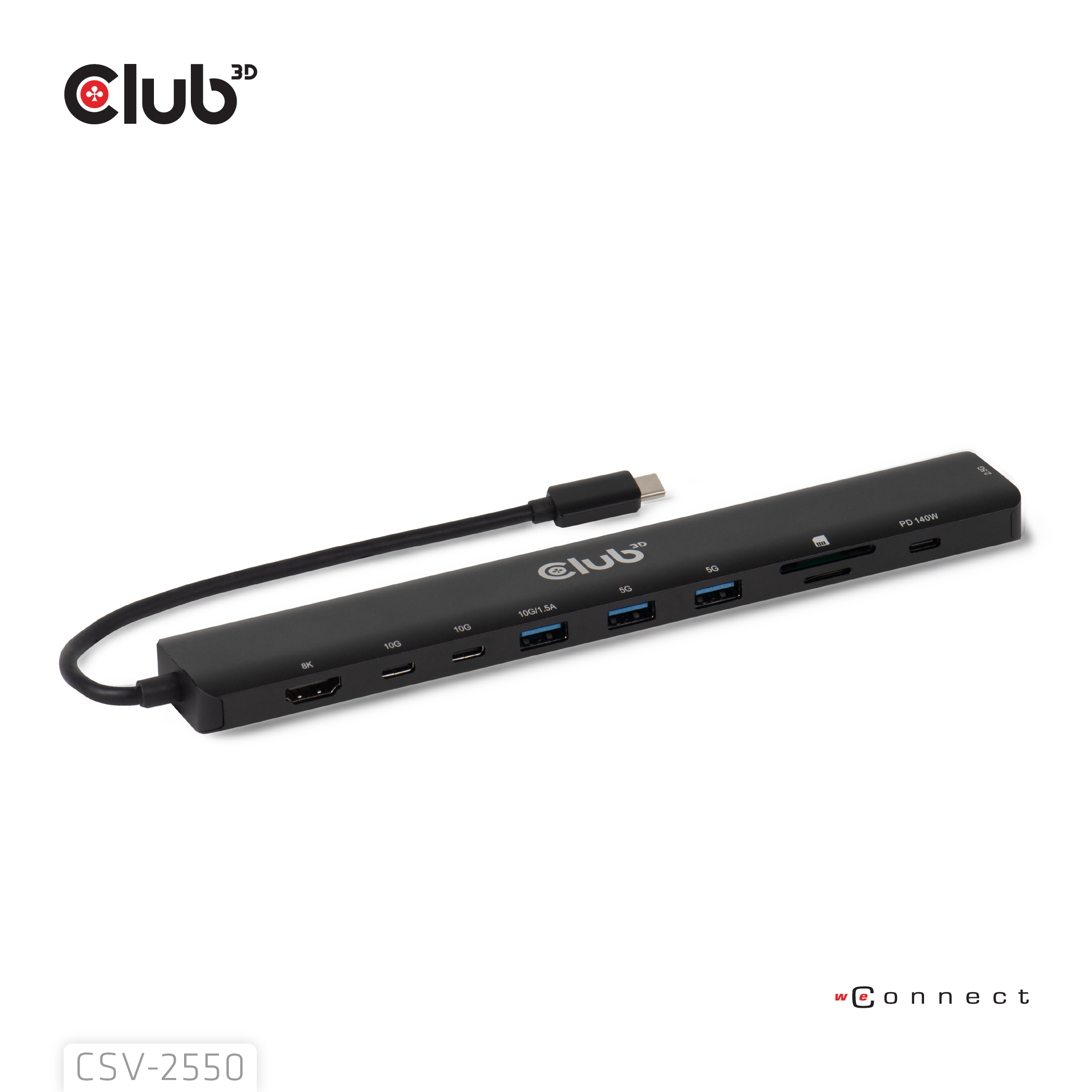 Club 3D USB-C Dockingstation HDMI 8K30Hz 10 in 1