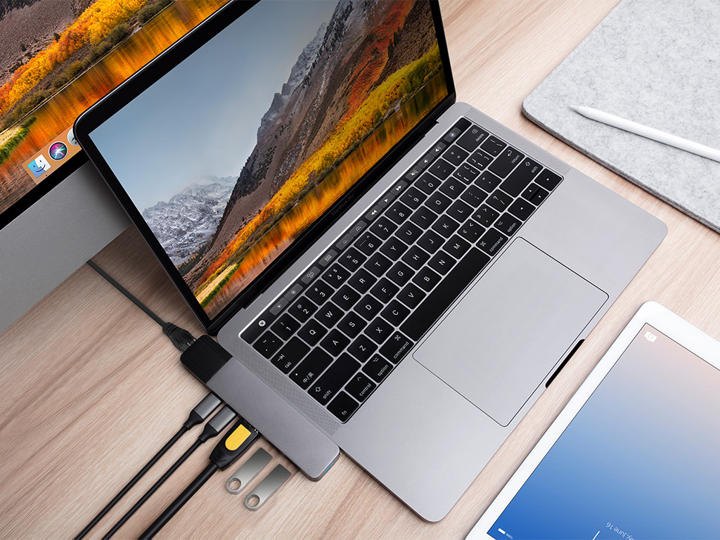 Hyper NET 6-in-2 MacBook Pro Hub - Gray